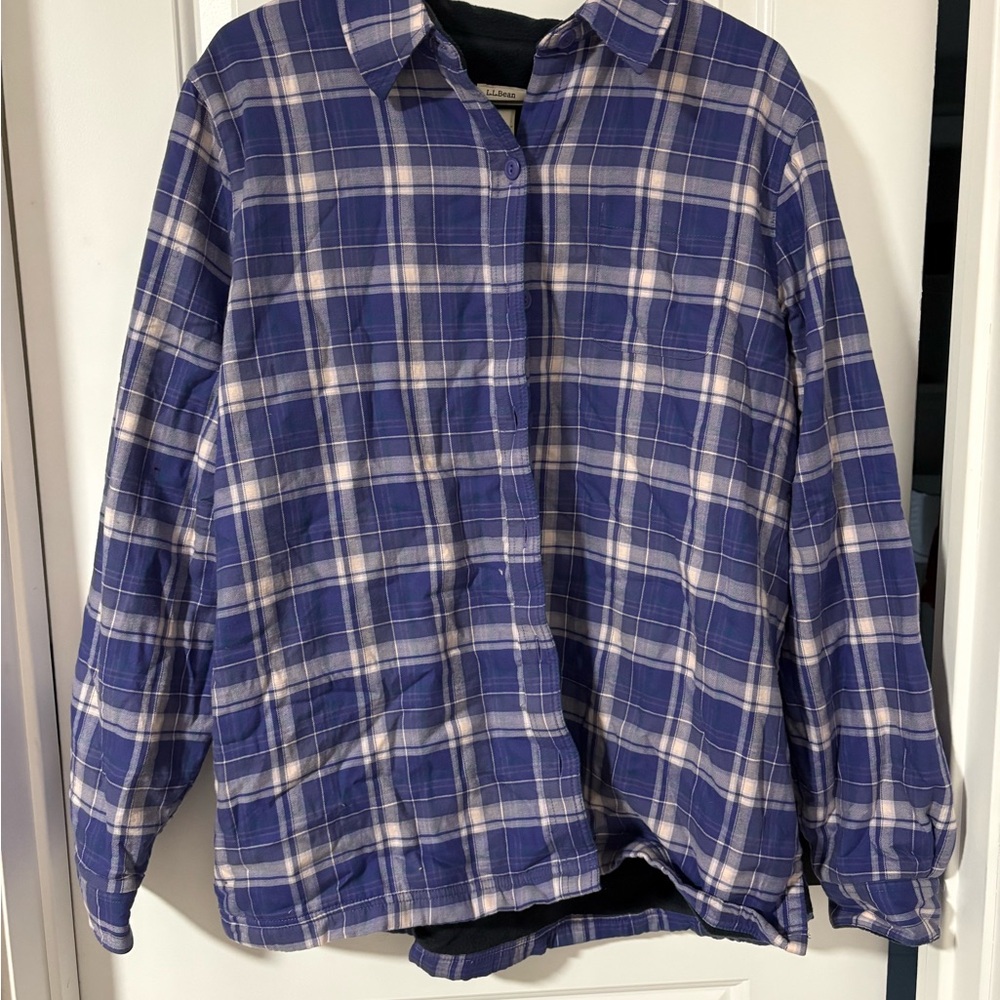Women’s purple L.L Bean fleece button up